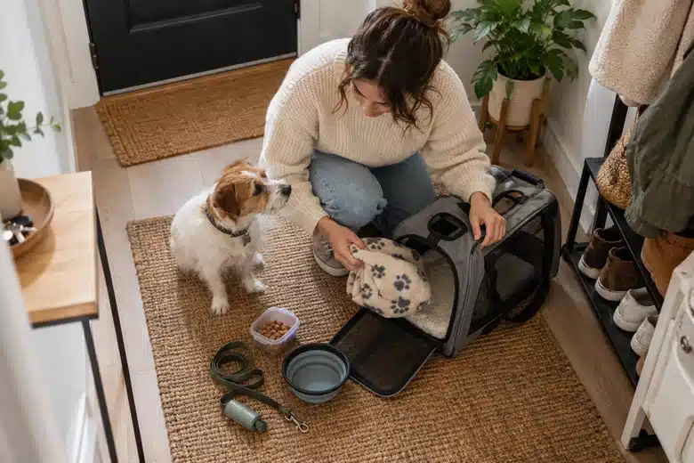 Preparing a pet carrier at home gives affordability a practical household context