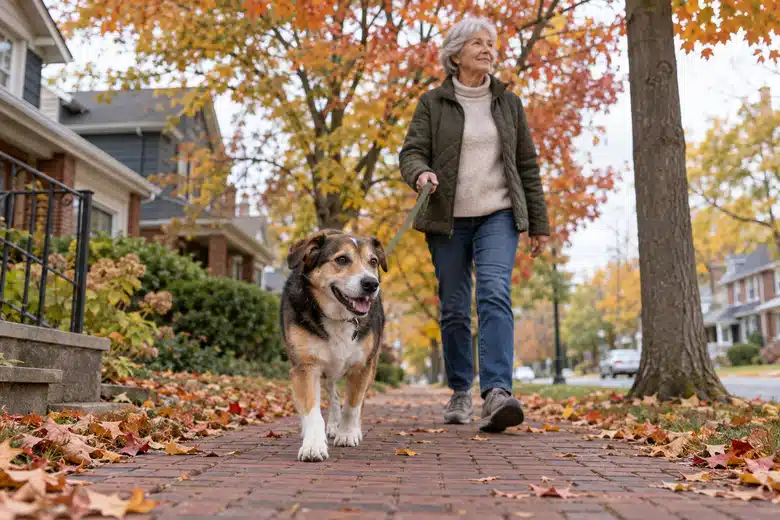 A neighborhood dog walk frames the need to use the pet’s actual residential location