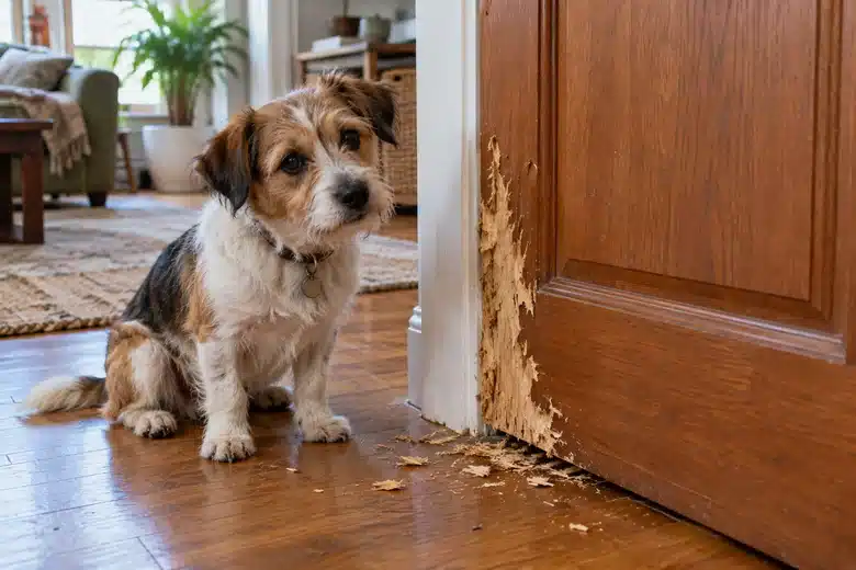 Scratches on an owner’s door illustrate a property loss distinct from injury to a visitor